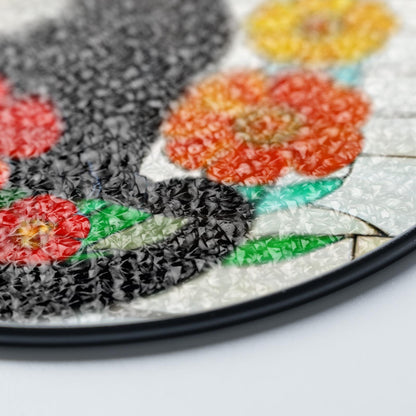 Netecom Black Cat Stained Glass Suncatcher – Cat Window Hanging Decor, Spooky Cat Art Gift for Cat Lovers, Memorial and Sympathy Gift for Mom