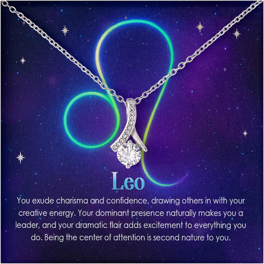 Netecom Zodiac Necklace For Women Girlfriend, Jewelry Horoscope Sign, Message Card, Spiritual Astrology Jewelry, Leo Alluring Beauty Gift for Anniversary, Birthday, Christmas