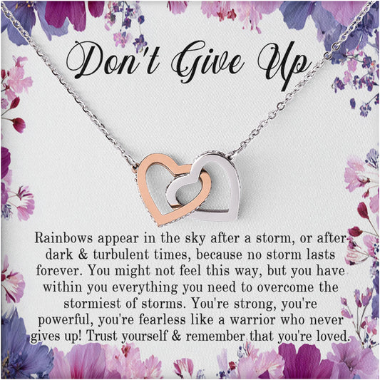 Netecom To My Soulmate Necklace, Message Card with Name, Interlocking Heart Jewelry Gift for Birthday, Christmas for Coworker Employee Teacher Friends Her Retirement