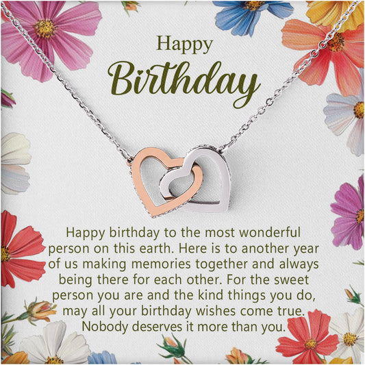 Netecom To My Friend Necklace, Interlocking Heart Birthday Jewelry Gift for Best Friend Teacher Employee Friends Her Retirement, Meaningful Friendship Necklace for Birthday, Christmas