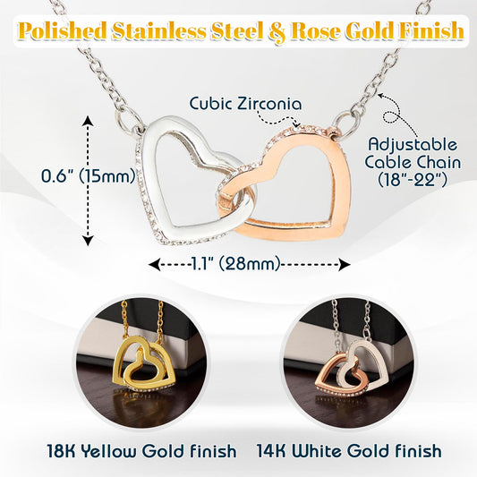 Netecom Personalized To Our Daughter Necklace from Mom and Dad, Interlocking Hearts Jewelry with Valentine’s Card, Valentine’s Day Gift