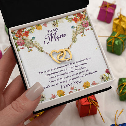 Netecom Personalized Daughter to Mom Necklace – Interlocking Hearts Jewelry with Heartfelt Message, Birthday, Mother’s Day, Christmas Gift from Daughter