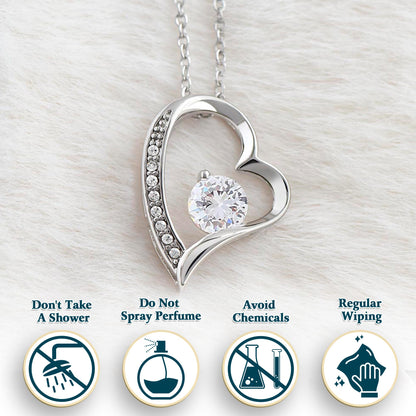 Netecom Personalized Father to Daughter Necklace – Heart-Shaped Pendant with Diamond and Sentimental Quote Card, Birthday, Graduation, Christmas Gift from Dad