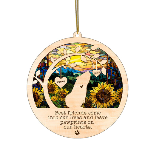 Netecom Personalized Guinea Pig Memorial Suncatcher - Custom Pet Loss Ornament, Guinea Pig Bereavement Gift, Hanging Suncatcher for Car, Window, or Christmas Decoration, Gifts for Guinea Pig Lovers