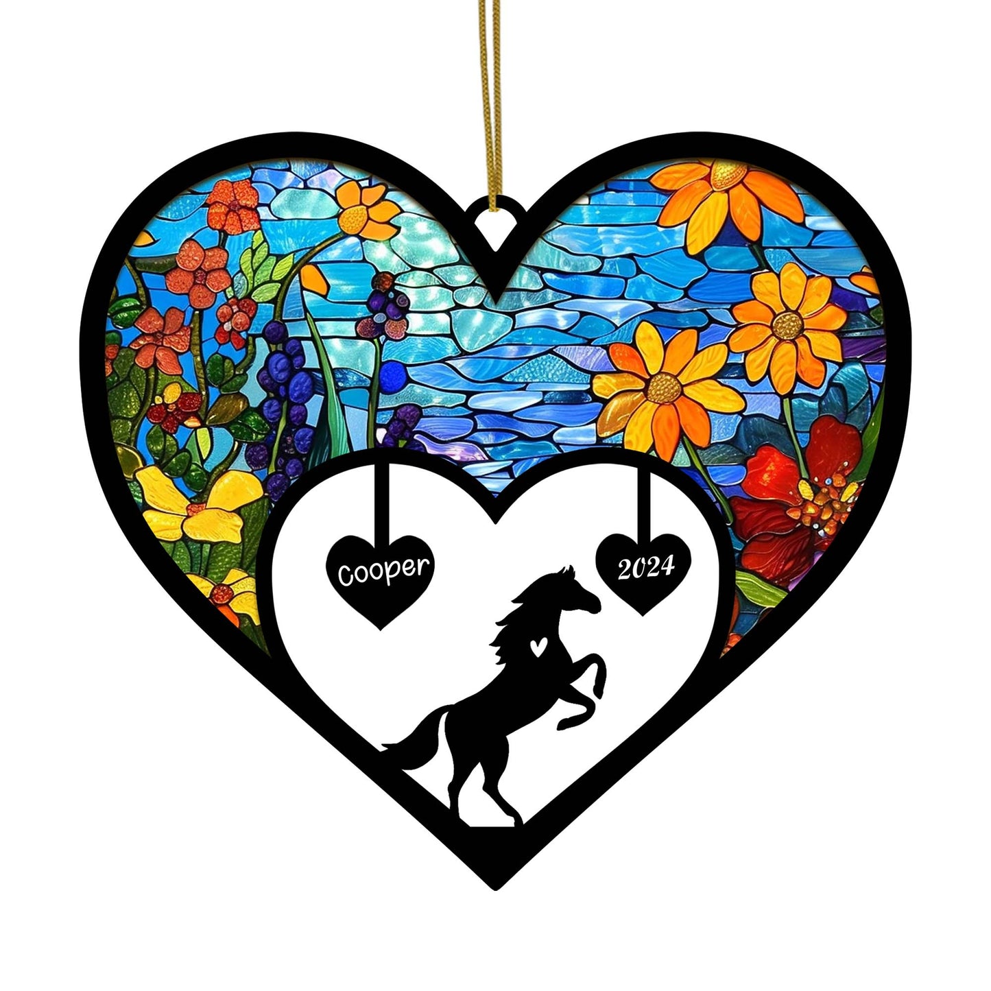 Netecom Horse Memorial Suncatcher, Personalized Horse Memorial with Name Date, Horse Passing Away Gift, Loss of Horse Sympathy Gift, Horse Remembrance Gift, Horse Lovers Gift