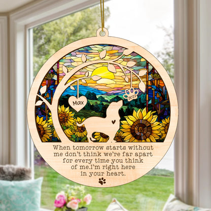 Netecom Basset Hound Dog Memorial Suncatcher, Personalized Basset Hound Dog Suncatcher, Pet Loss Suncatcher, Bereavement Gift Dog Memorial Ornament Loss of Pet Sympathy Gift Dog Lovers