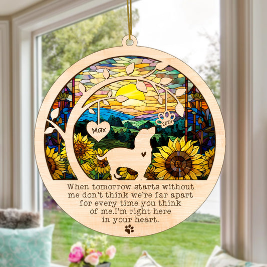 Netecom Basset Hound Dog Memorial Suncatcher, Personalized Basset Hound Dog Suncatcher, Pet Loss Suncatcher, Bereavement Gift Dog Memorial Ornament Loss of Pet Sympathy Gift Dog Lovers