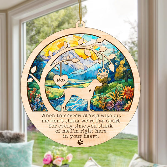 Netecom Rhodesian Ridgeback Dog Memorial Suncatcher, Personalized with Name Date Dog Sun Catchers , Dog Loss Sympathy Gift Ornament, Loss of Pet Bereavement Gift, Dog Lover Gifts