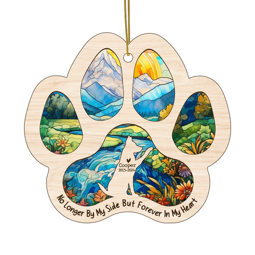 Netecom Personalized German Shepherd Memorial Suncatcher, Dog Paw Memorial Ornament with Name Date, Dog Loss SunCatcher, Loss of Pet Sympathy Gift, Bereavement Gift for Dog Lovers