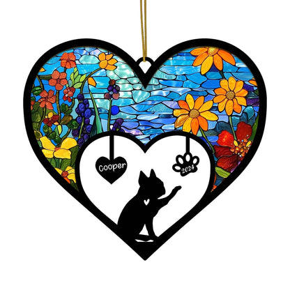 Netecom Boston Terrier Memorial Suncatcher, Personalized Bostie Dog Memorial with Name Date, Dog Passing Away Gift, Loss of Dog Sympathy Gift, Dog Remembrance Gift, Dog Lovers Gift