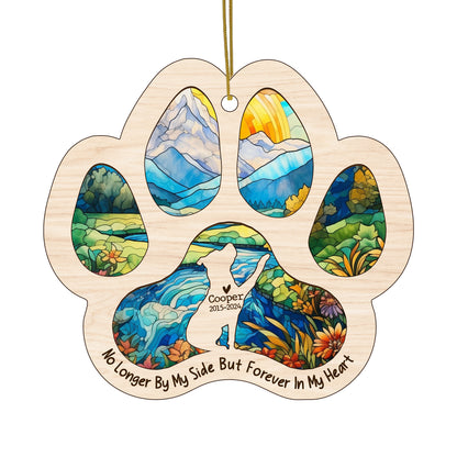 Netecom Personalized Pitbull Memorial Suncatcher, Dog Paw Memorial Ornament with Name Date, Dog Loss SunCatcher, Loss of Pet Sympathy Gift, Bereavement Gift for Dog Lovers