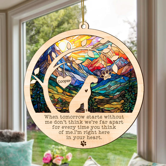 Netecom Great Dane Dog Memorial Suncatcher, Personalized with Name Date Dog Breeds Suncatcher, Pet Loss Sun Catcher Bereavement Gift Dog Memorial Ornament Loss of Pet Sympathy Gifs Dog Lovers