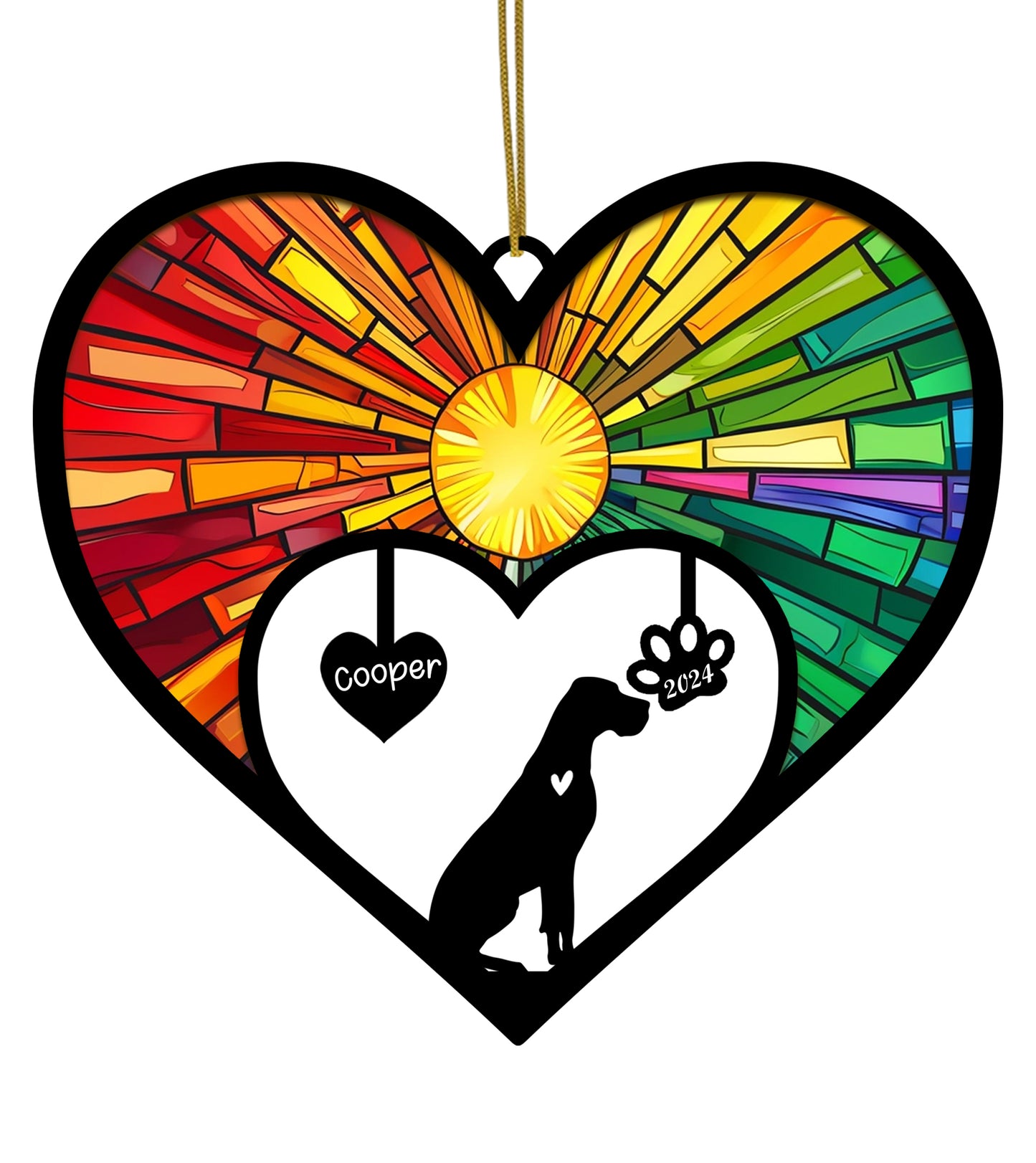 Netecom Great Dane Dog Memorial Suncatcher, Personalized Great Dane Memorial Ornament with Name Date, Bereavement Gift Loss of Dog, Pet Loss Sympathy Gift, Dog Passing Away Gift