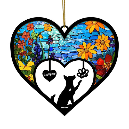 Netecom Husky Memorial Suncatcher, Personalized Husky Memorial with Name Date, Dog Passing Away Gift, Loss of Dog Sympathy Gift, Dog Remembrance Gift, Dog Lovers Gift