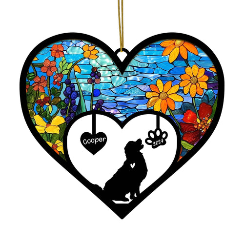 Netecom Golden Retriever Memorial Suncatcher, Personalized Golden Retriever Memorial with Name Date, Dog Passing Away Gift, Loss of Dog Sympathy Gift, Dog Remembrance Gift, Dog Lovers Gift