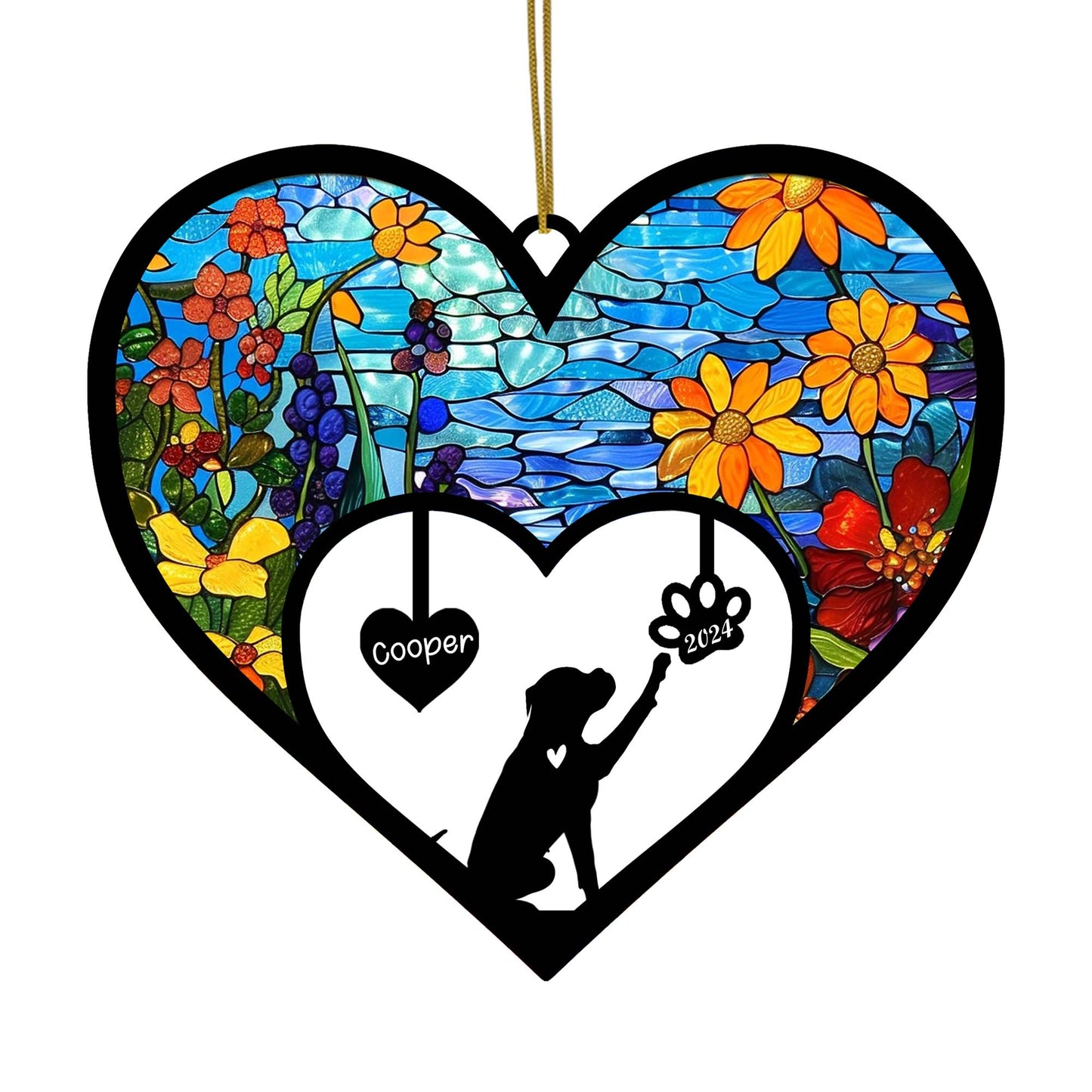 Netecom Boxer Dog Memorial Suncatcher, Personalized Boxer Memorial with Name Date, Dog Passing Away Gift, Loss of Dog Sympathy Gift, Dog Remembrance Gift