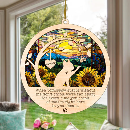 Netecom Boston Terrier Dog Memorial Suncatcher, Personalized with Name Date Dog Breeds Suncatcher, Pet Loss Sun Catcher, Bereavement Gift Dog Memorial Ornament Loss of Pet Sympathy Gift Dog Lovers