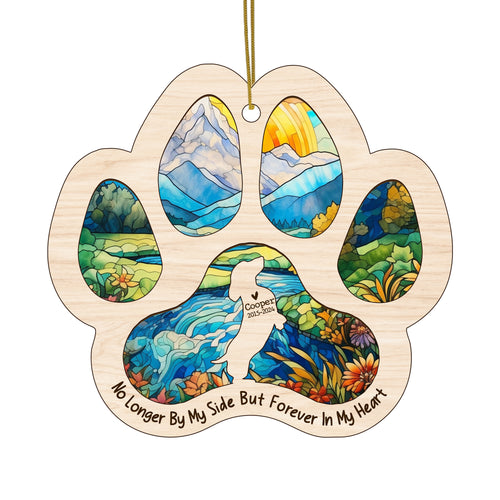Netecom Personalized Dachshund Memorial Suncatcher, Dog Paw Memorial Ornament with Name Date, Dog Loss SunCatcher, Loss of Pet Sympathy Gift, Bereavement Gift for Dog Lovers