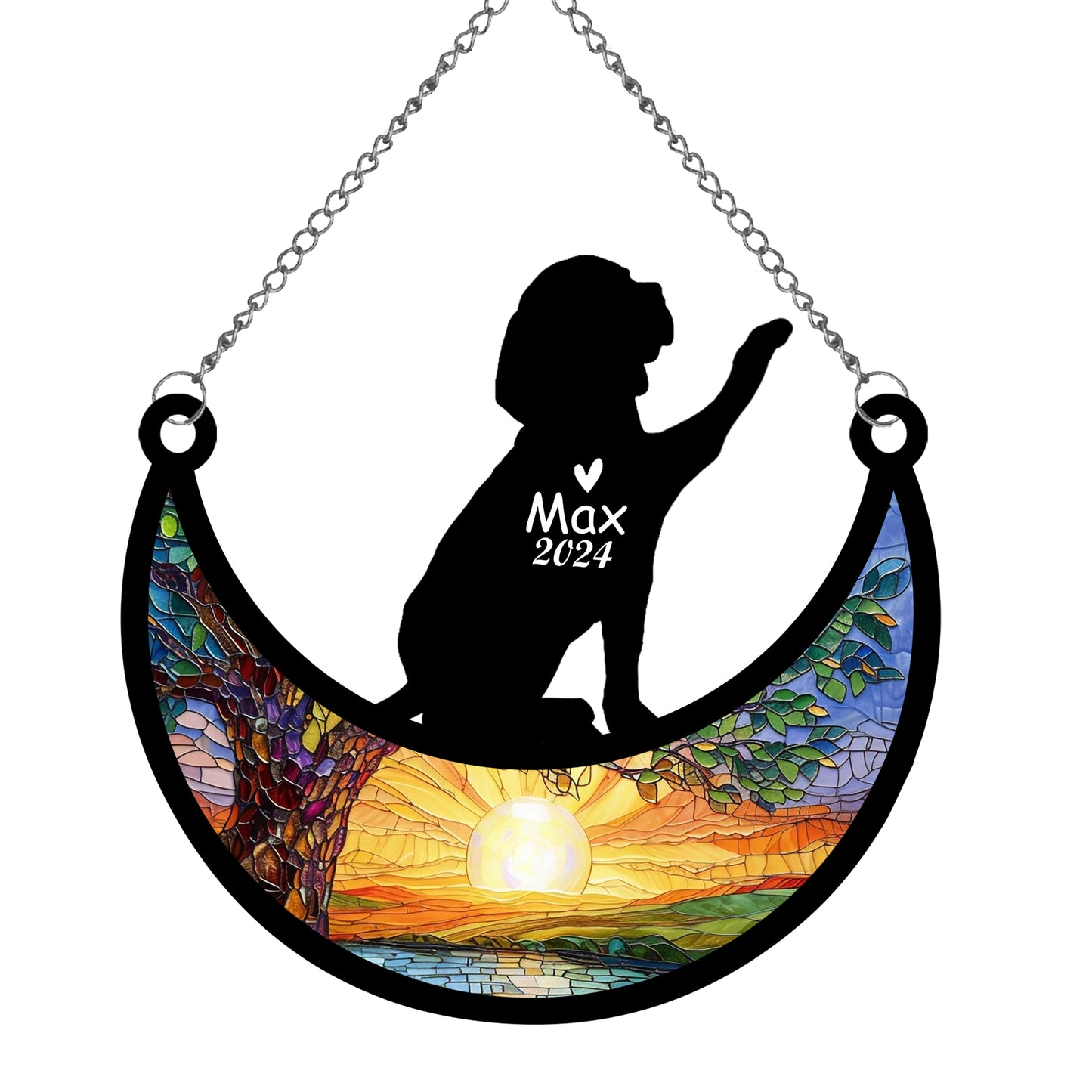 Netecom Personalized Beagle Memorial Suncatcher, Custom Beagle Ornament with Name Date, Dog Loss Sympathy Gift, Pet Loss Remembrance Gifts, Bereavement Gifts for Loss of Pet, Dog Grief Gift