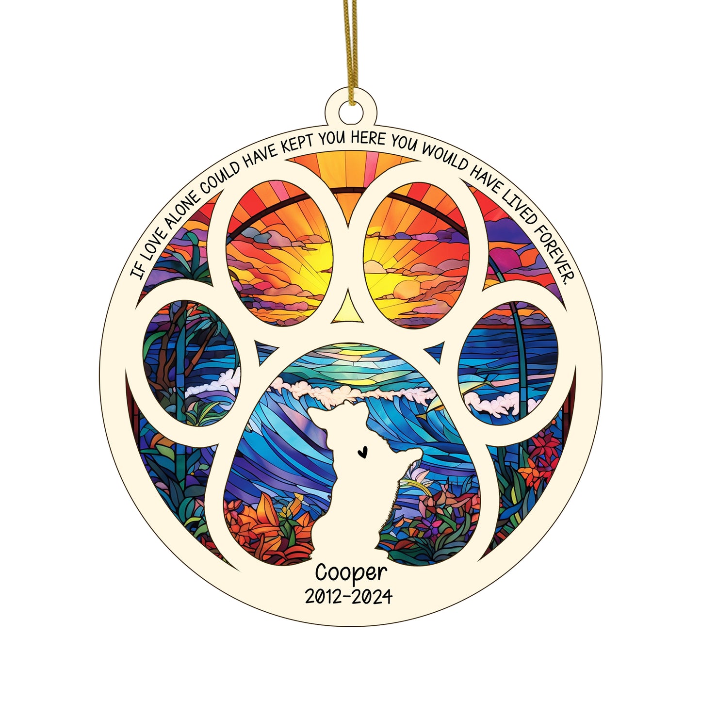 Netecom Personalized Corgi Dog Paw Memorial Suncatcher with Name Date, Pet Loss Remembrance Gift, Bereavement Gift for Dog Lovers