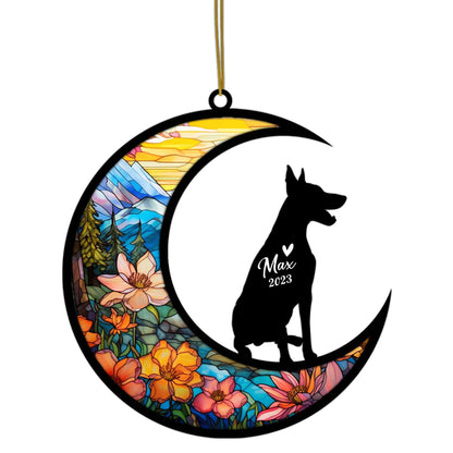 Netecom Personalized Doberman Memorial Suncatcher - Dog Loss Sympathy Gift with Name & Date - Doberman Christmas Ornament & Pet Bereavement Keepsake