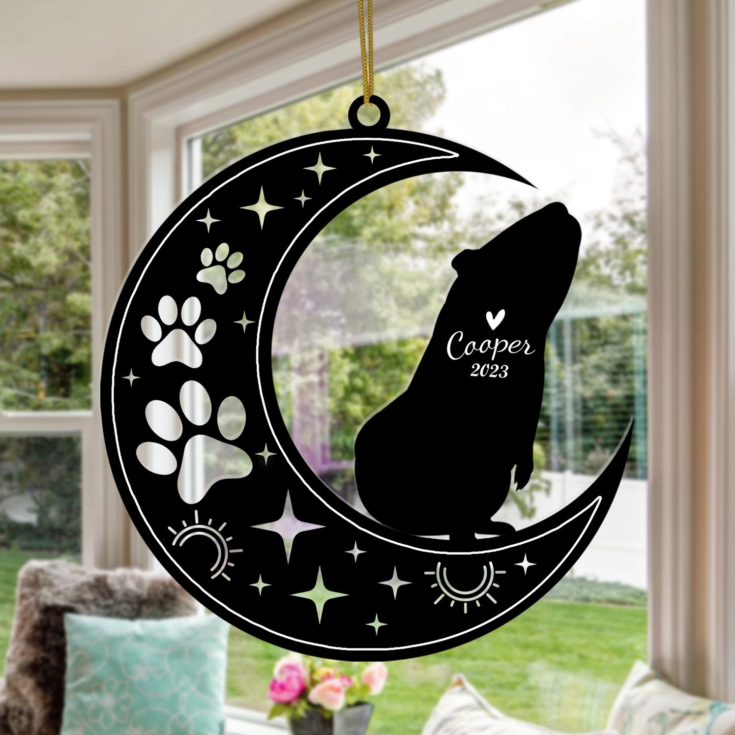 Netecom Guinea Pig Memorial Suncatcher, Personalized Guinea Pig Ornament with Name Date, Pet Loss Sympathy Gift for Pet Loss Sun Catchers, Pet Grief Gift, Bereavement Gifts for Loss of Pet