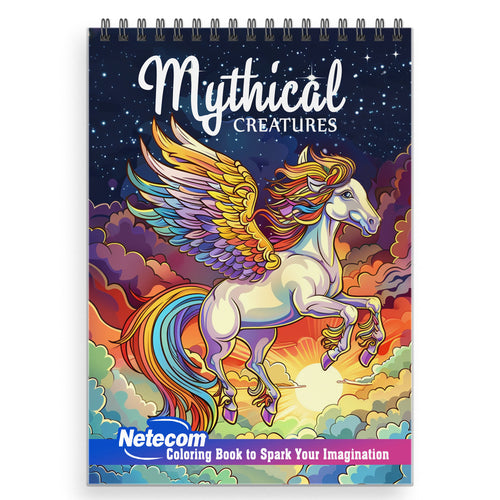 Mythical Creatures Coloring Book Spiral Bound for Adult, Softcover