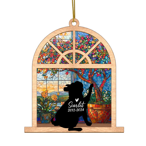 Netecom Personalized Bulldog Memorial Suncatcher, Custom Bulldog Ornament with Name & Date, Dog Loss Sympathy Gift, Pet Loss Remembrance Gift