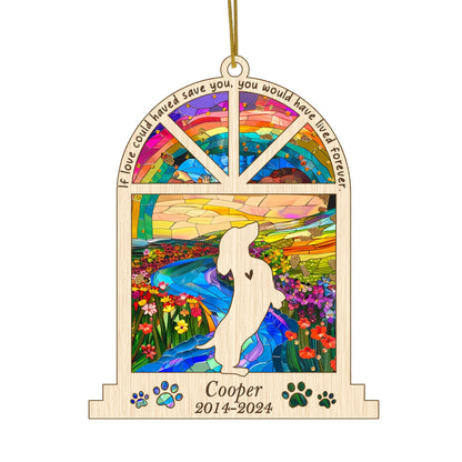 Netecom Personalized Dachshund Memorial Window Ornament, Custom Dog Ornament with Name Date, Pet Loss Remembrance Gift, Bereavement Keepsake