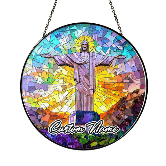 Netecom Rio Landmark Sun Catcher – Personalized Stained Glass Ornament, Brazilian Landmark Window Hanging, Religious Home Decor Gifts