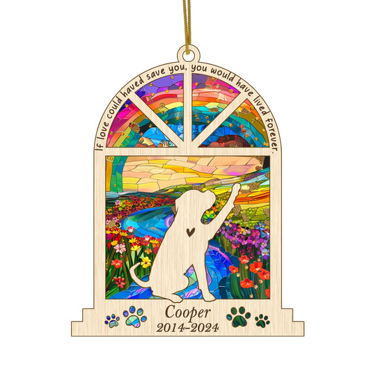 Netecom Personalized Boxer Memorial Window Ornament, Custom Dog Memorial Ornament with Name Date, Pet Loss Remembrance Gift, Dog Sympathy Keepsake