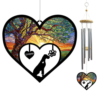 Netecom Personalized Great Dane Dog Memorial Wind Chimes, Dog Name Suncatcher, Pet Loss Gift for Dog Lovers, Sympathy Wind Chimes Outdoor Garden Decor