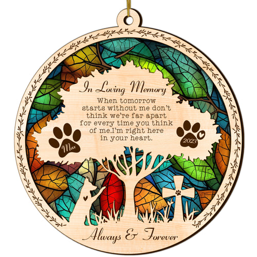 Netecom Personalized German Shepherd Memorial Suncatcher, German Shepherd Dog Memorial Gifts, Pet Loss Light Catcher, Bereavement Gift Dog Memorial Ornament Loss of Pet Sympathy Gift for Dog Lovers