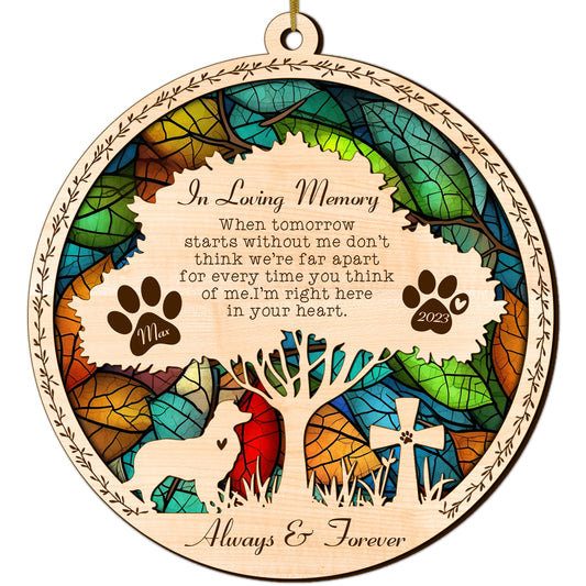 Netecom Personalized Border Collie Memorial Suncatcher, Border Collie Dog Memorial Gifts, Pet Loss Light Catcher, Bereavement Gift Dog Memorial Ornament Loss of Pet Sympathy Gift for Dog Lovers