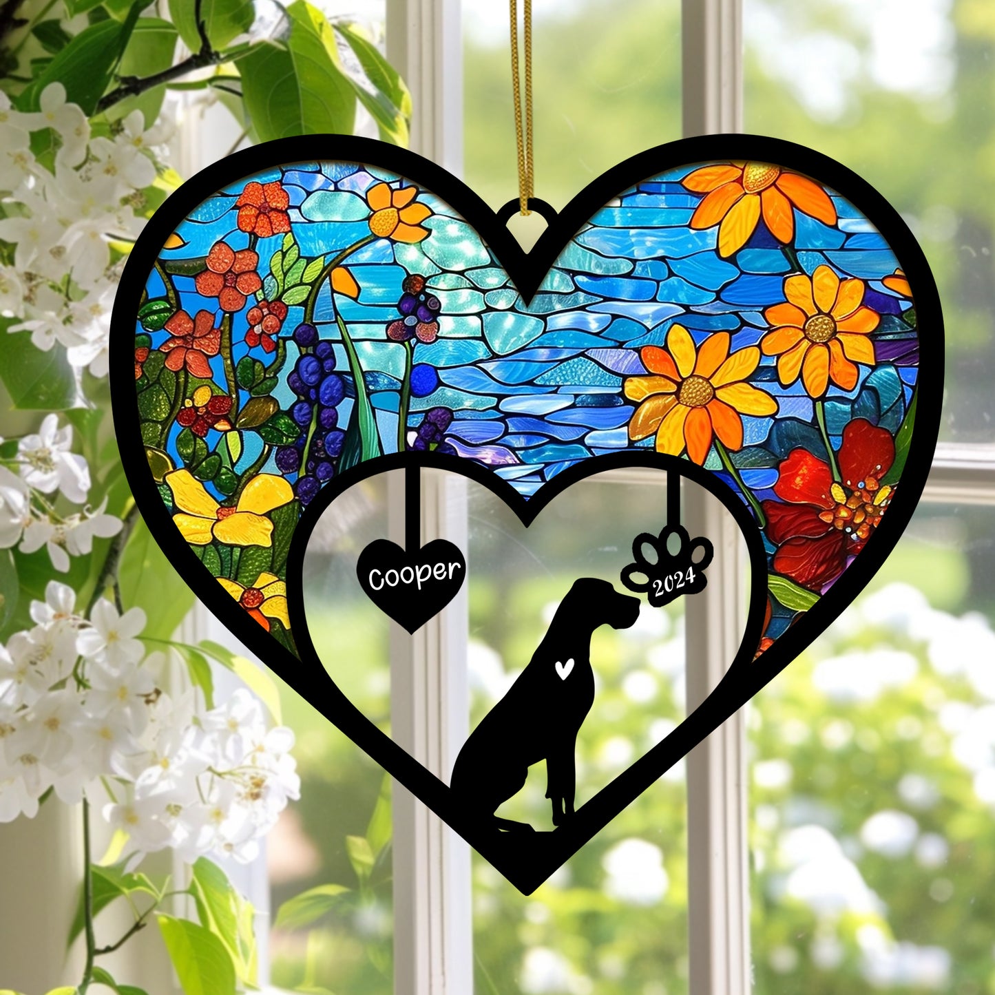 Netecom Great Dane Memorial Suncatcher, Personalized Great Dane Memorial with Name Date, Dog Passing Away Gift, Loss of Dog Sympathy Gift, Dog Remembrance Gift, Dog Lovers Gift