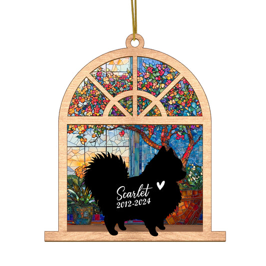 Netecom Personalized Pomeranian Memorial Suncatcher – Dog Loss Sympathy Gift & Pet Remembrance Keepsake