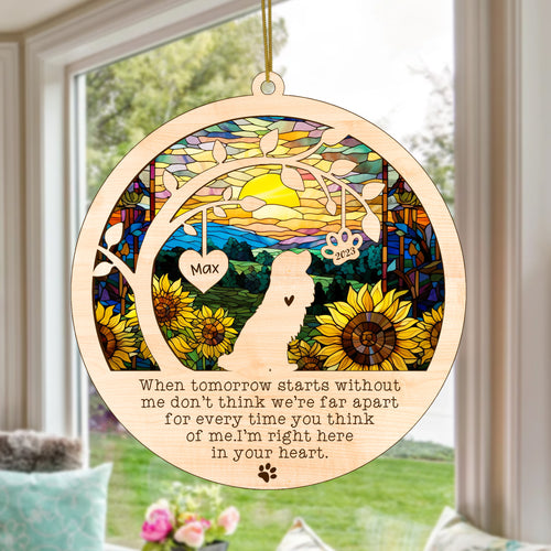 Netecom Cavalier King Charles Spaniel Dog Memorial Suncatcher, Personalized Charles Dog Suncatcher, Pet Loss Sun Catcher, Bereavement Gift Dog Memorial Ornament Loss of Pet Sympathy Gifts Dog Lovers
