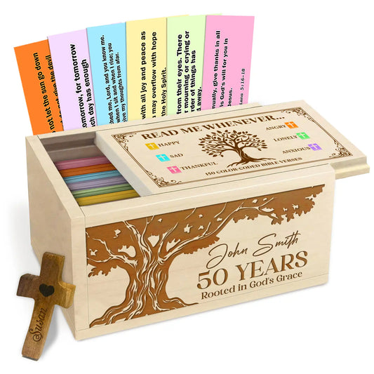 Personalized Bible Verse Box - Christian Birthday Gift With Custom Name & Year