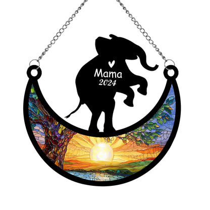Netecom Personalized Elephant Memorial Suncatcher, Custom Elephant Ornament with Name Date, Pet Loss Remembrance Gifts, Sympathy Gift for Loss of Pet, Bereavement Gifts for Loss of Pet, Grief Gift