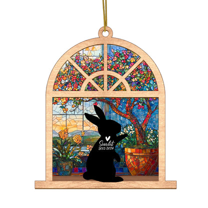 Netecom Personalized Rabbit Memorial Suncatcher – Pet Loss Sympathy Gift & Bunny Remembrance Ornament