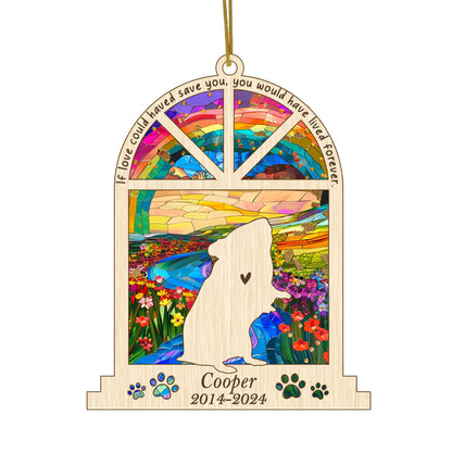 Netecom Personalized Hamster Memorial Window Ornament, Custom Pet Ornament with Name Date, Pet Loss Remembrance Gift, Sympathy Gift for Pet Lovers