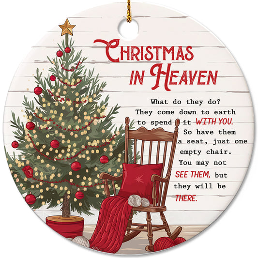 Netecom Christmas in Heaven Memorial Christmas Ornament, Remembrance Ornaments for Loss of Loved One, Christmas Bereavement Gifts for Women Men, Sympathy Gift for Xmas Decorations