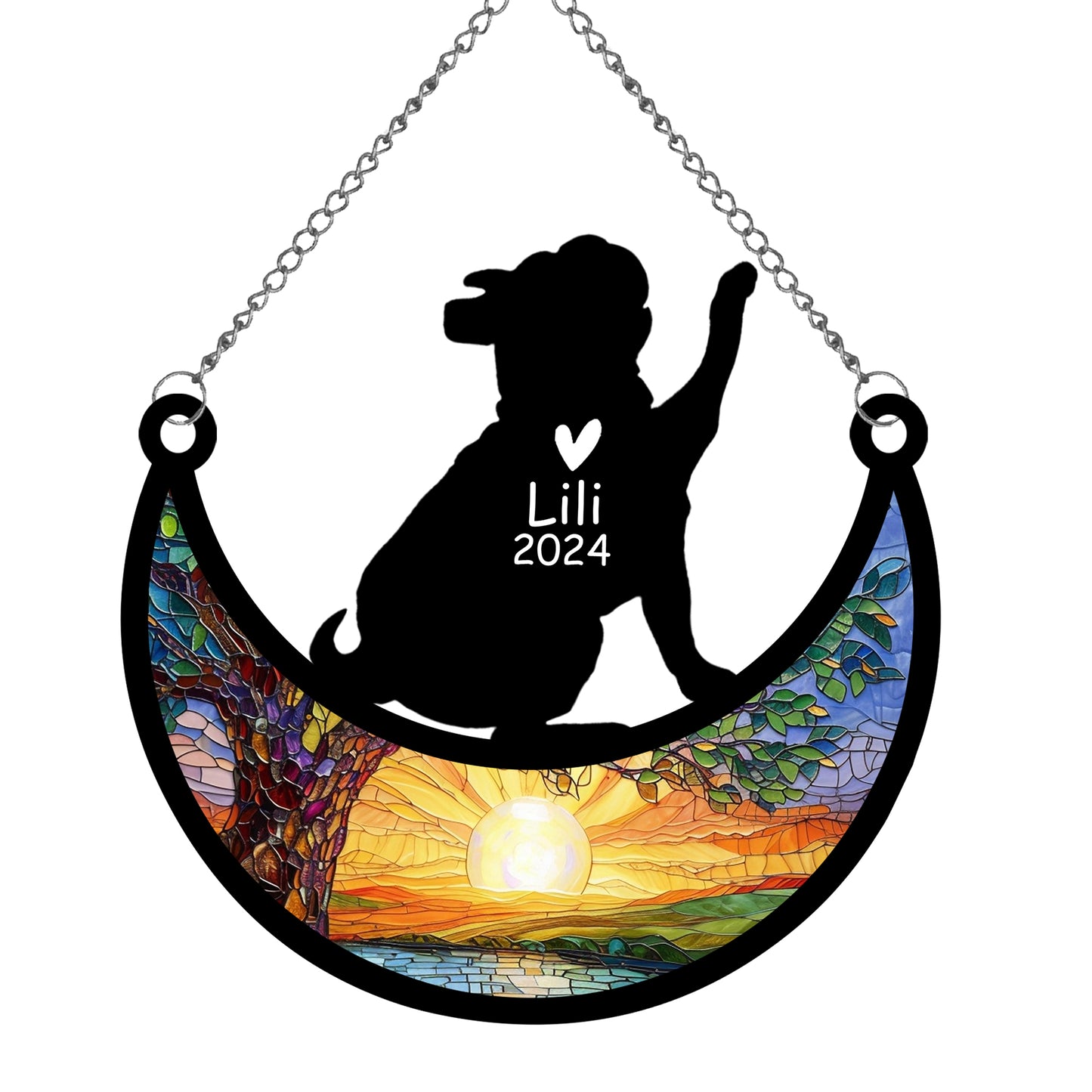 Netecom Personalized Bulldog Memorial Suncatcher, Custom Bulldog Ornament with Name Date, Dog Loss Sympathy Gift, Pet Loss Remembrance Gifts, Bereavement Gifts for Loss of Pet, Dog Grief Gift