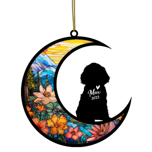 Netecom Personalized Cocker Spaniel Memorial Suncatcher - Dog Loss Sympathy Gift with Name & Date - Cocker Spaniel Christmas Ornament & Pet Bereavement Keepsake