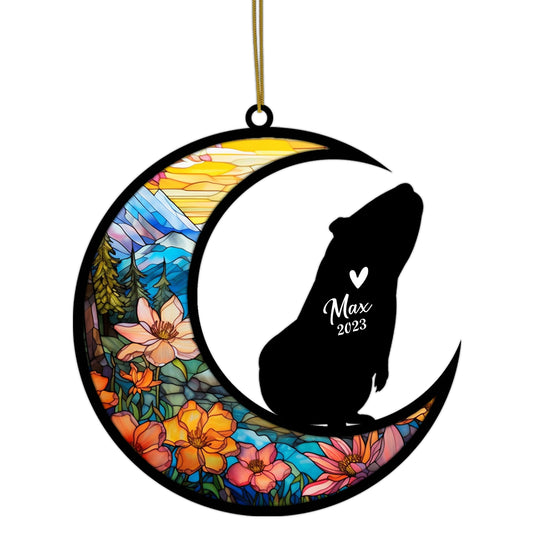 Netecom Personalized Penguin Memorial Suncatcher, Pet Loss Suncatcher, Bereavement Penguin Loss Gift, Custom Penguin with Name Date, Gifts for Penguin Lovers, Hanging Ornaments for Car, Window