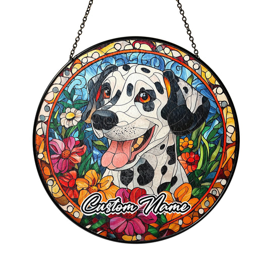 Netecom Personalized Dalmatian Dog Ornament, Custom Memorial Suncatcher, Pet Loss Remembrance Gift, Christmas Decoration
