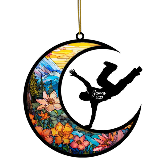 Netecom Personalized Hip Hop Suncatcher Christmas Ornament - Hip Hop Ornament for Christmas Tree - Hip Hop Christmas Pendant & Hanging Decoration for Car, Window - Hip Hop Lover Gift for Boy & Girl