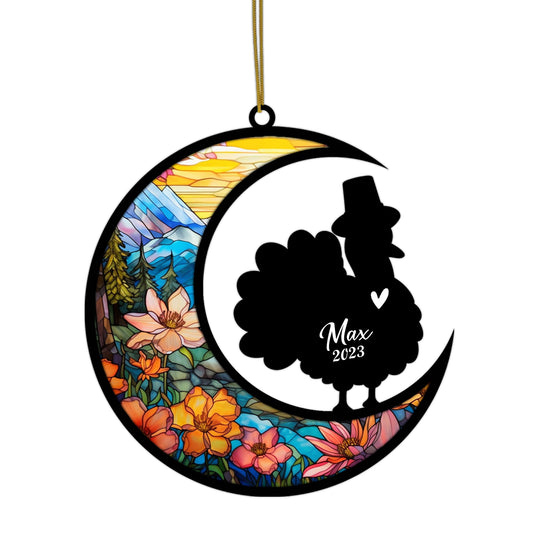 Netecom Personalized Turkey Suncatcher, Pet Memorial Gift for Chicken, Turkey Lover Gift for Thanksgiving Day, Bereavement Chicken Loss Gift with Name, Turkey Lover Gift
