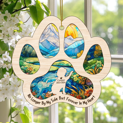 Netecom Personalized Beagle Memorial Suncatcher, Dog Paw Memorial Ornament with Name Date, Dog Loss SunCatcher, Loss of Pet Sympathy Gift, Bereavement Gift for Dog Lovers
