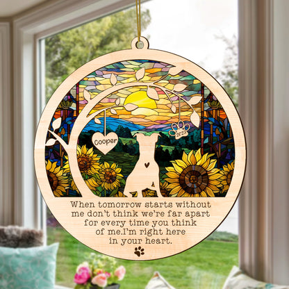 Netecom Jack Russell Dog Memorial Suncatcher, Personalized with Name Date Dog Breeds Suncatcher, Pet Loss Sun Catcher, Bereavement Gift Dog Memorial Ornament Loss of Pet Sympathy Gifs Dog Lovers